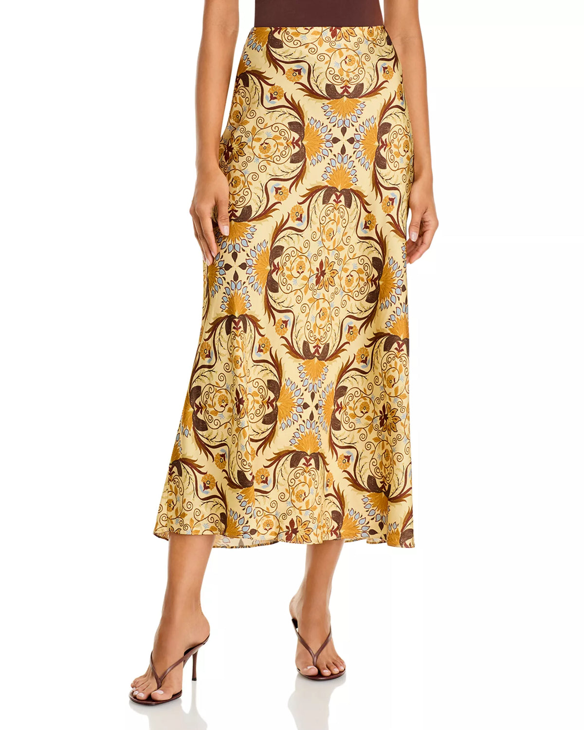 Garden Tiles Satin Midi