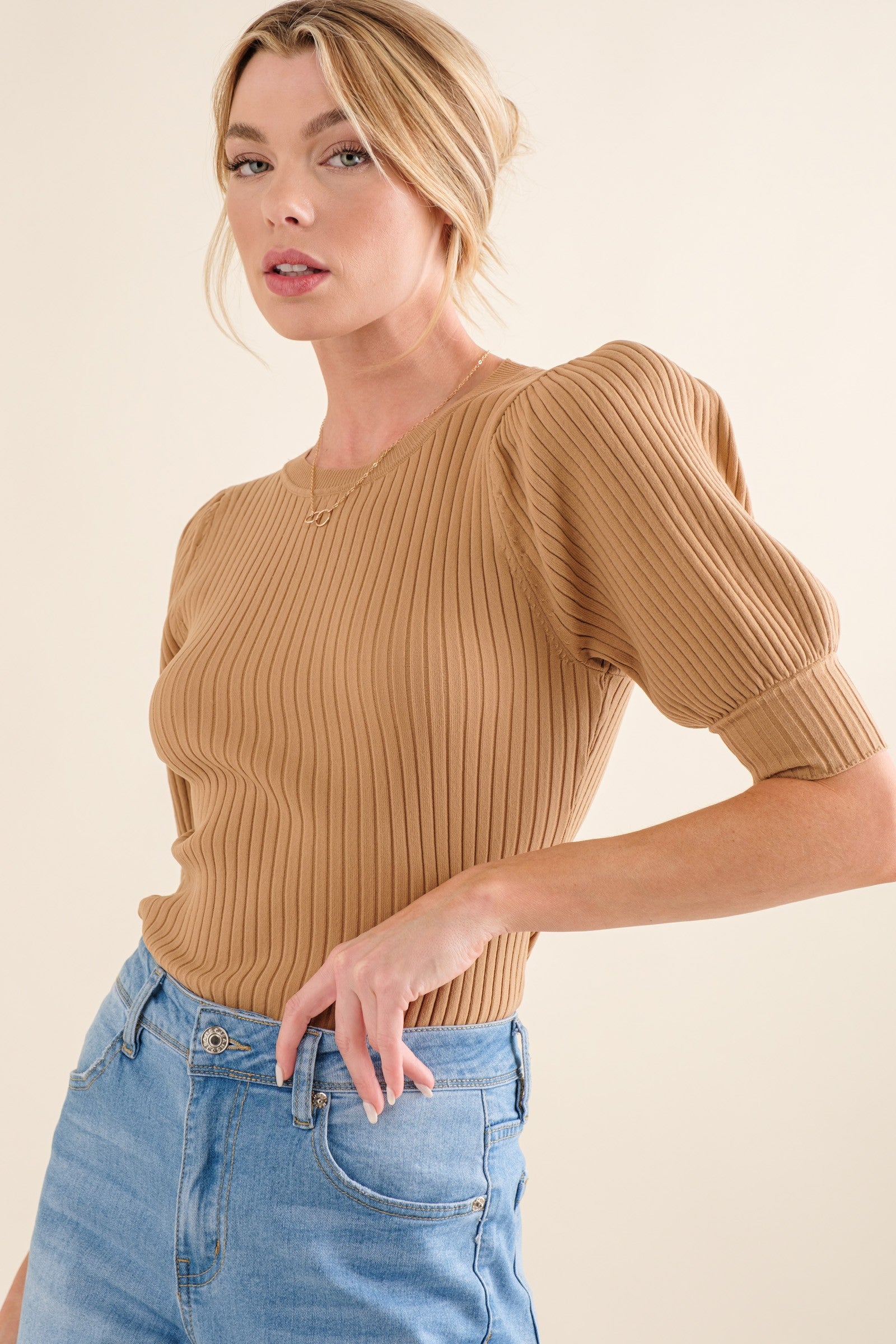 Camel Sweater Bodysuit