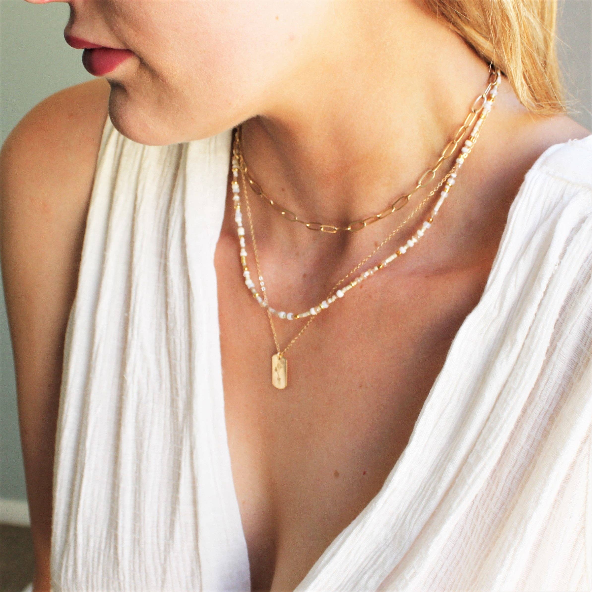 Unity Beaded Necklace - White