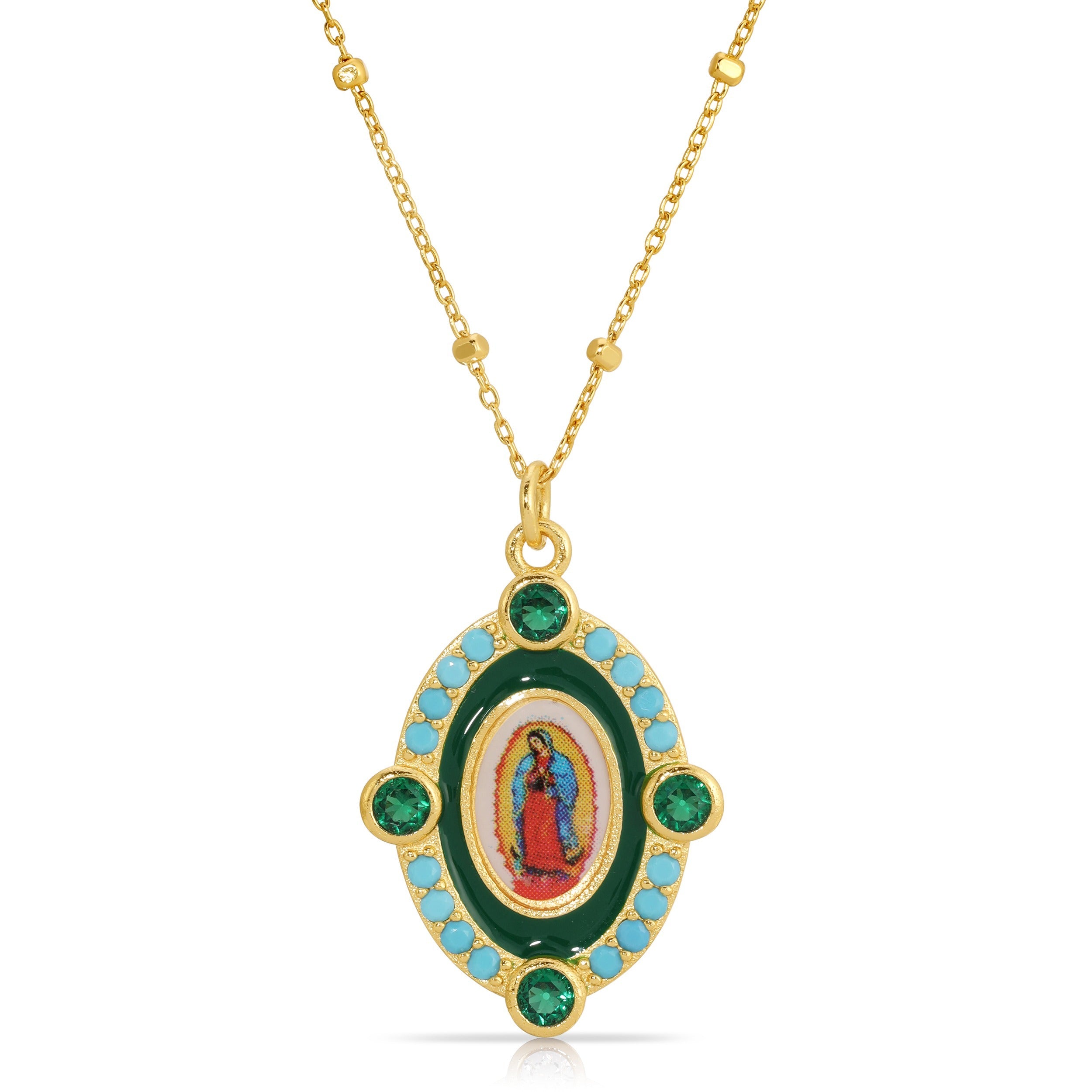 Our Lady Guadalupe Enamel Necklace