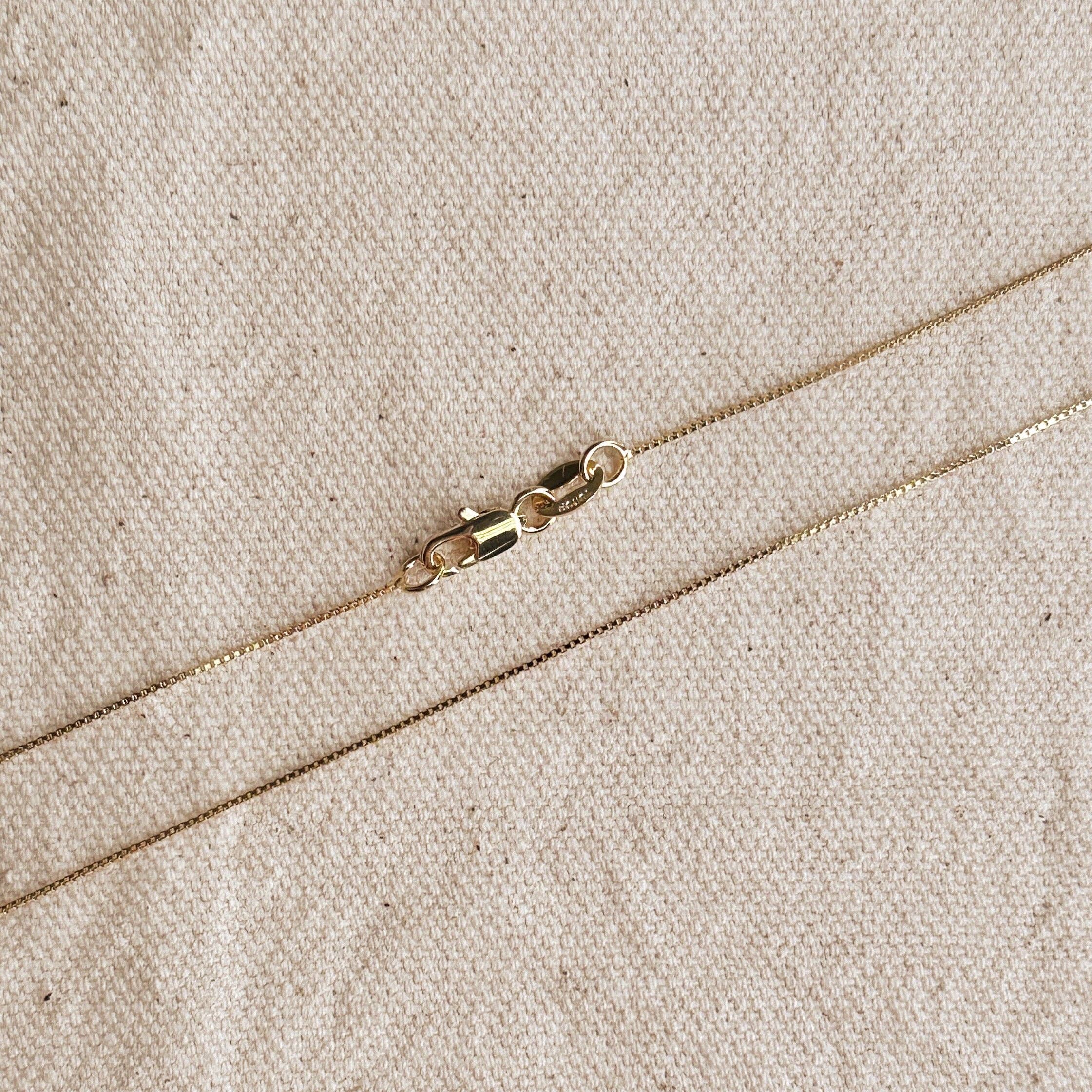 18k Gold Filled Diamond Cut Box Chain Very Thin 0.5mm