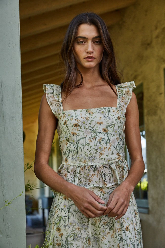Elodie Floral Ruffle Top