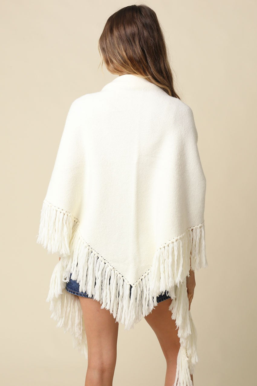 Fringe Knit Poncho