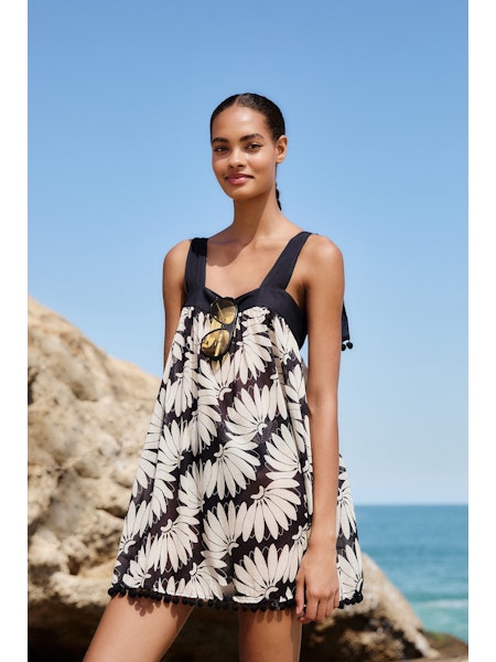 Copacabana Beach Off-White Midi Dress