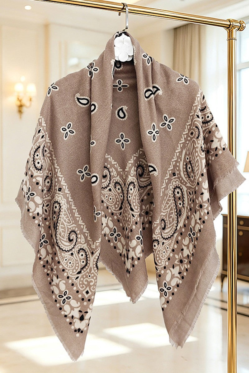 Faux Cashmere Printed Scarf