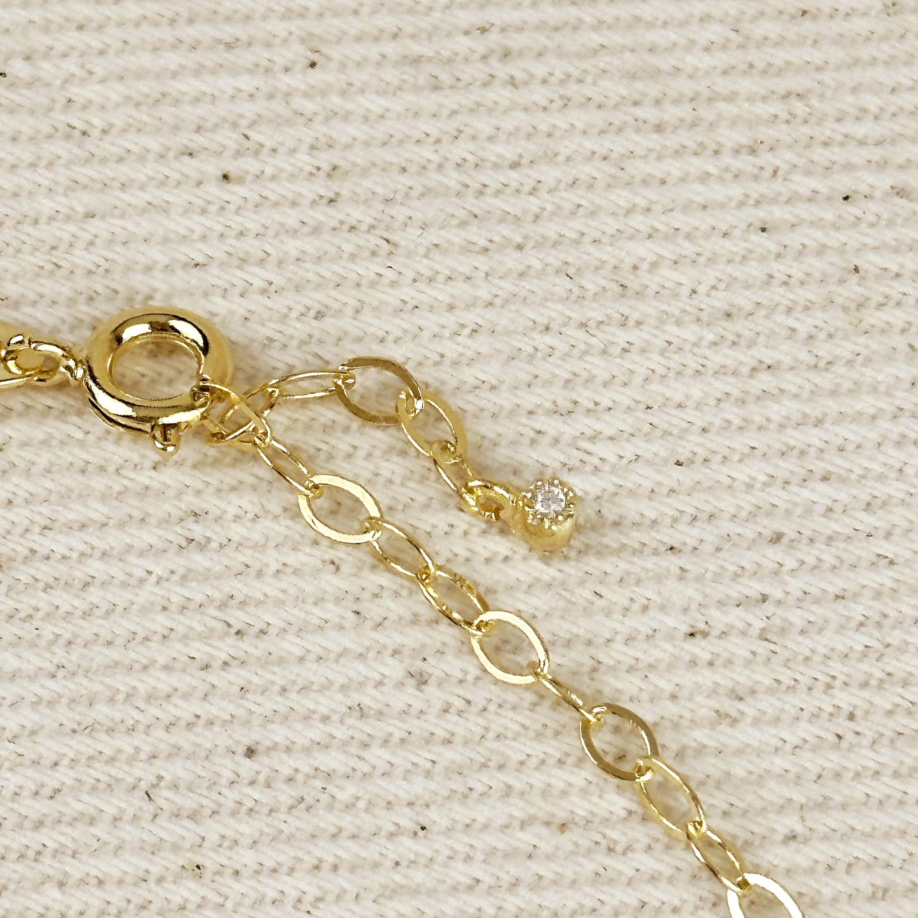 18k Gold Filled Mini CZ Solitaire Necklace