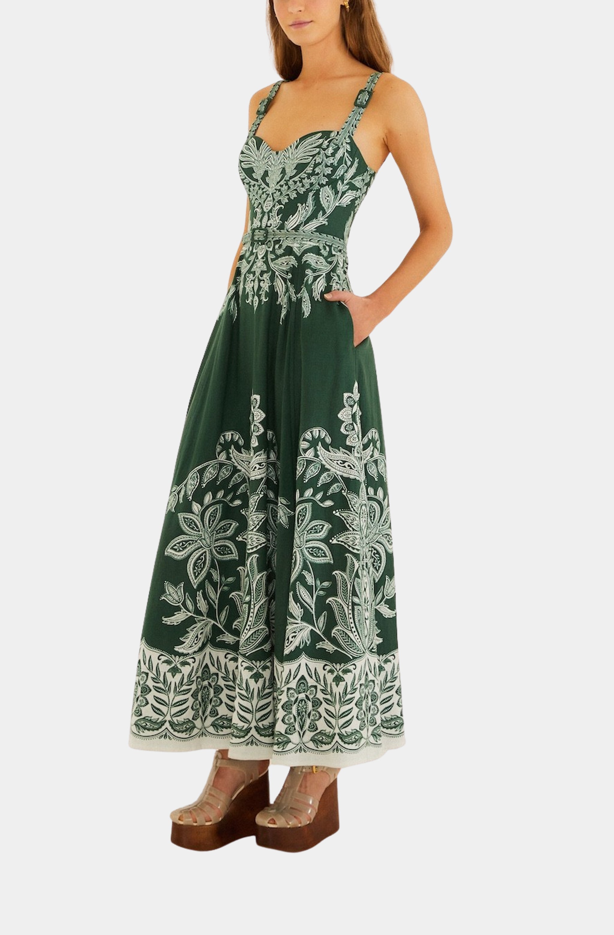 Miranda Belt Buckles Maxi Dress