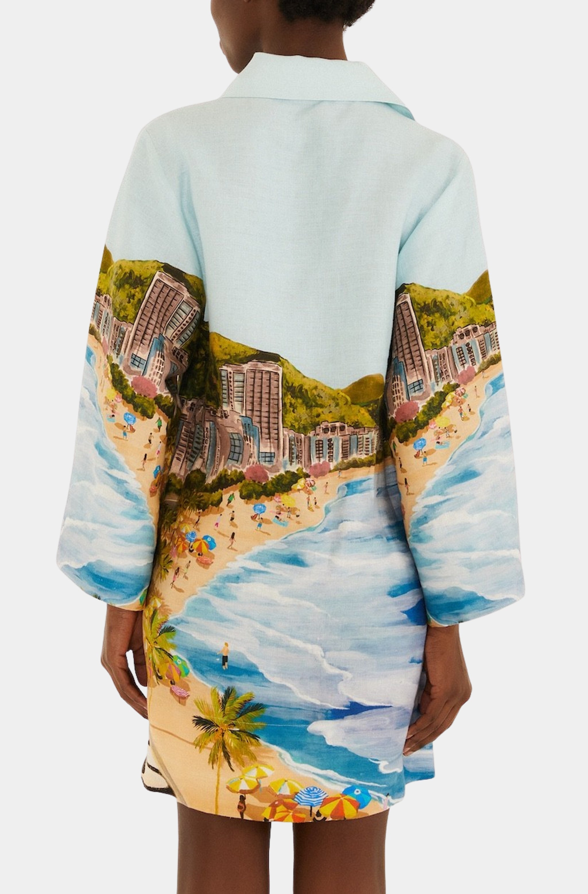 Copacabana Beach Multicolor Long Sleeve Kimono