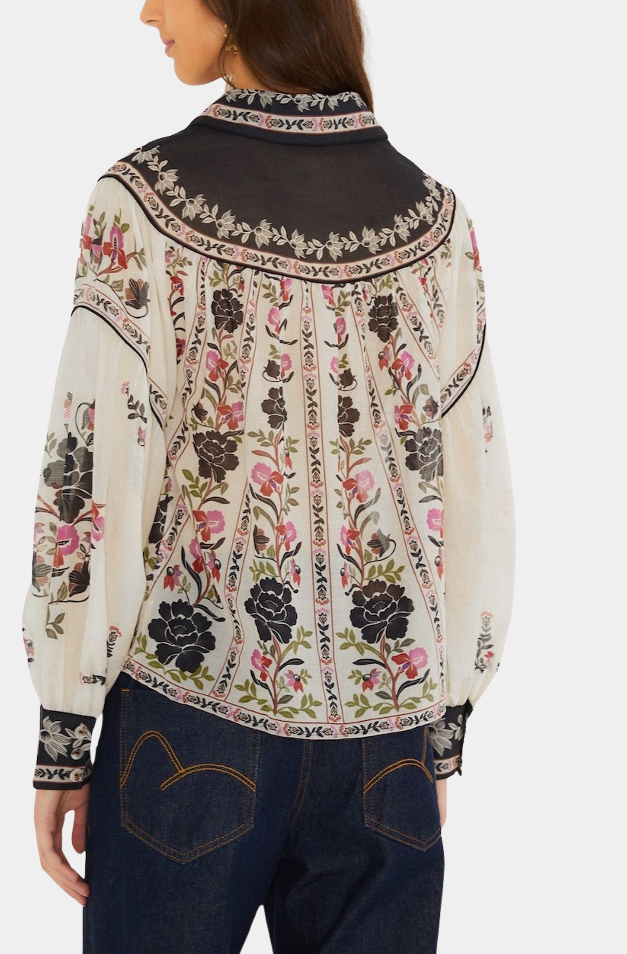Delicate Floral Cream Blouse