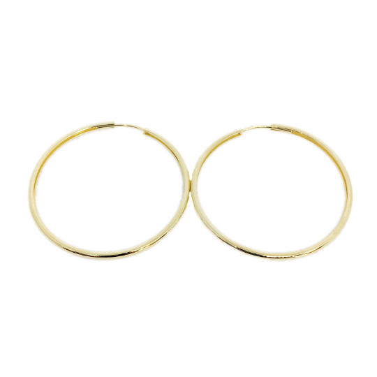 18k Gold Filled Hollowed Endless Continuous Hoop Earrings 40