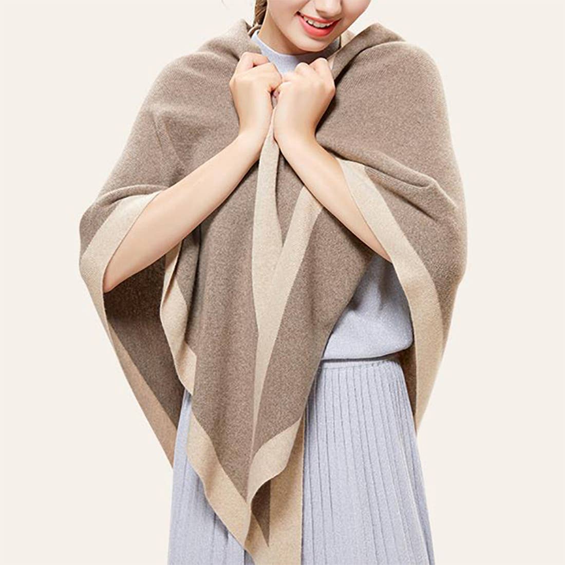Knit Cashmere Blend Shawl Wrap