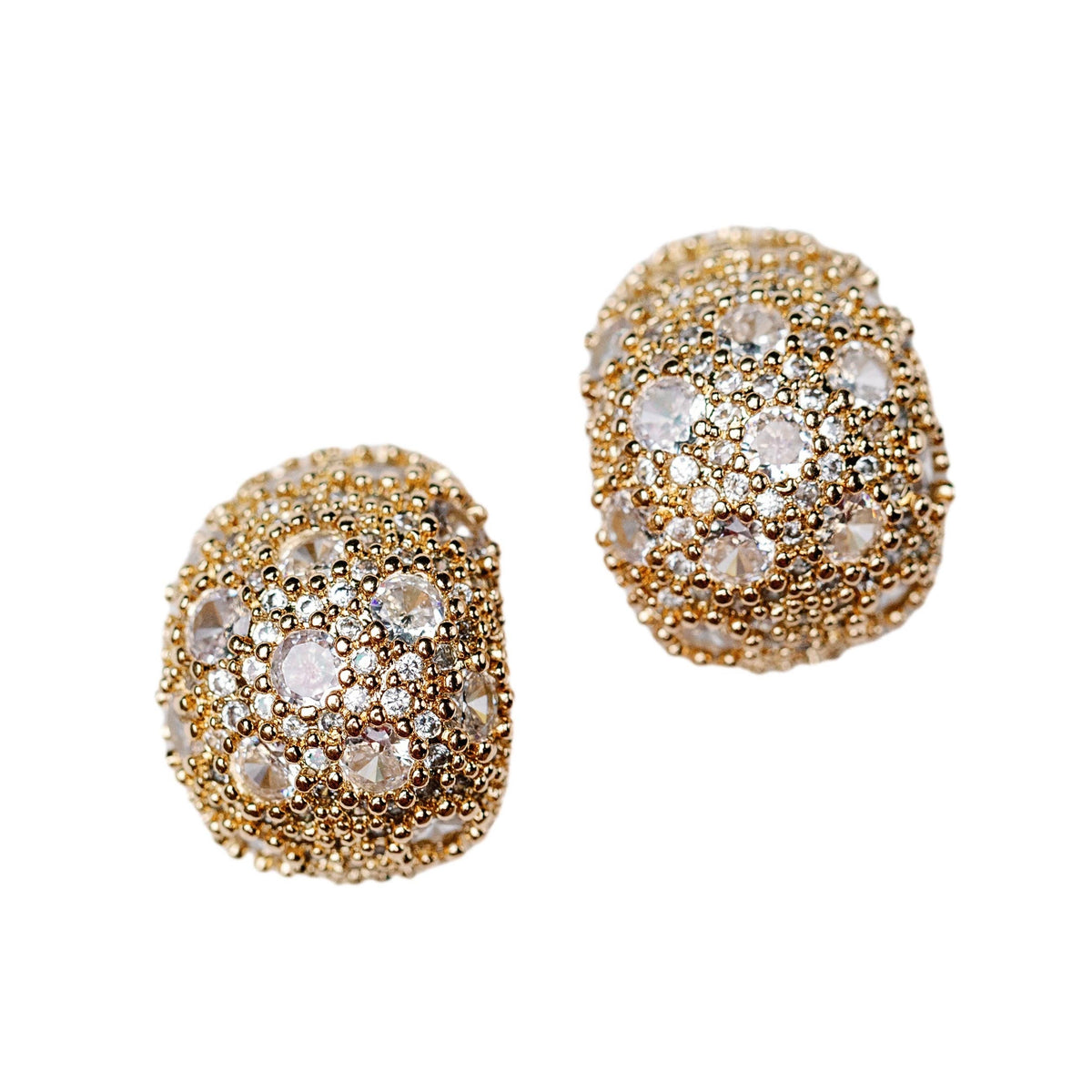 Pave Crystal Gumdrop Holiday Statement Earrings