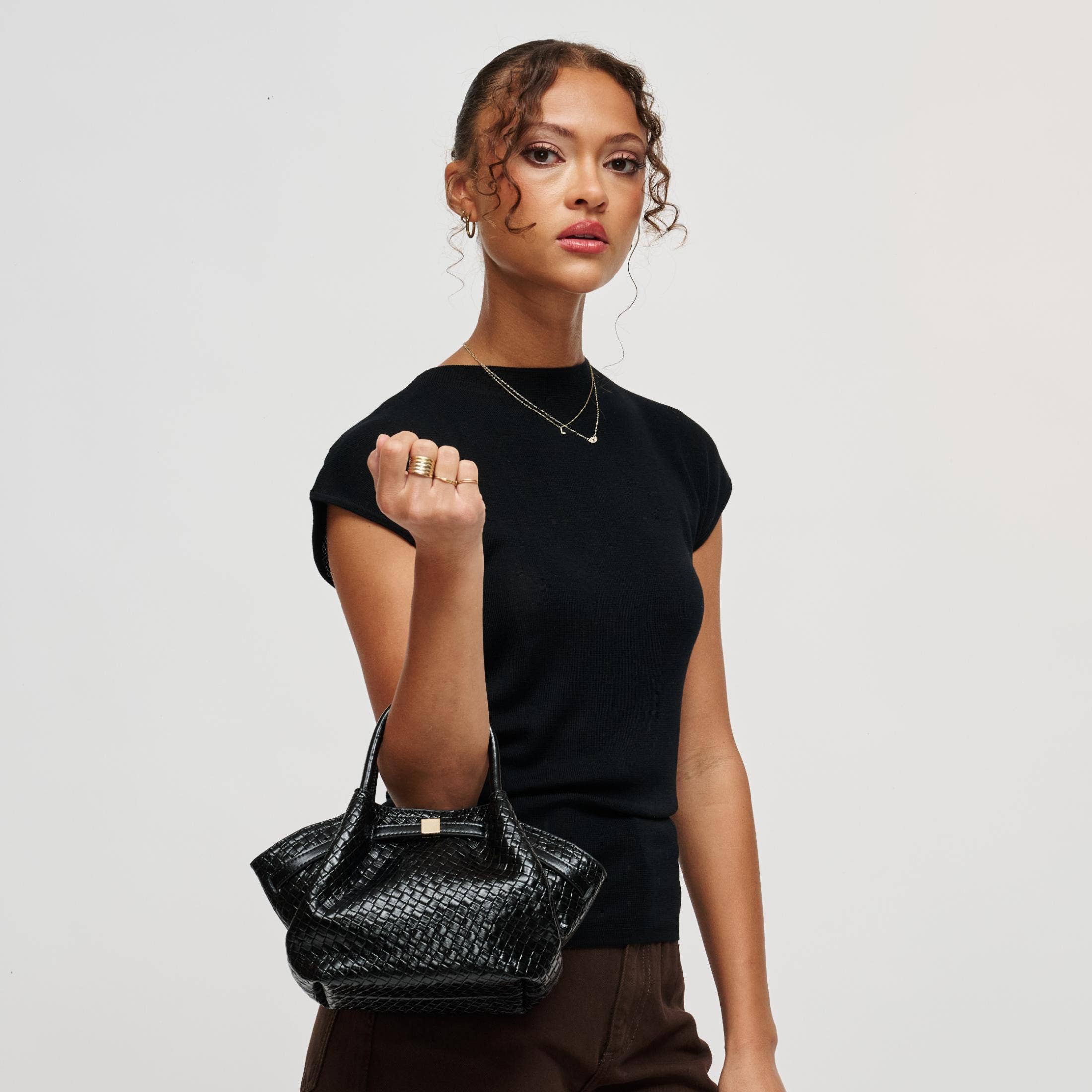 Selena Embossed Woven Crossbody