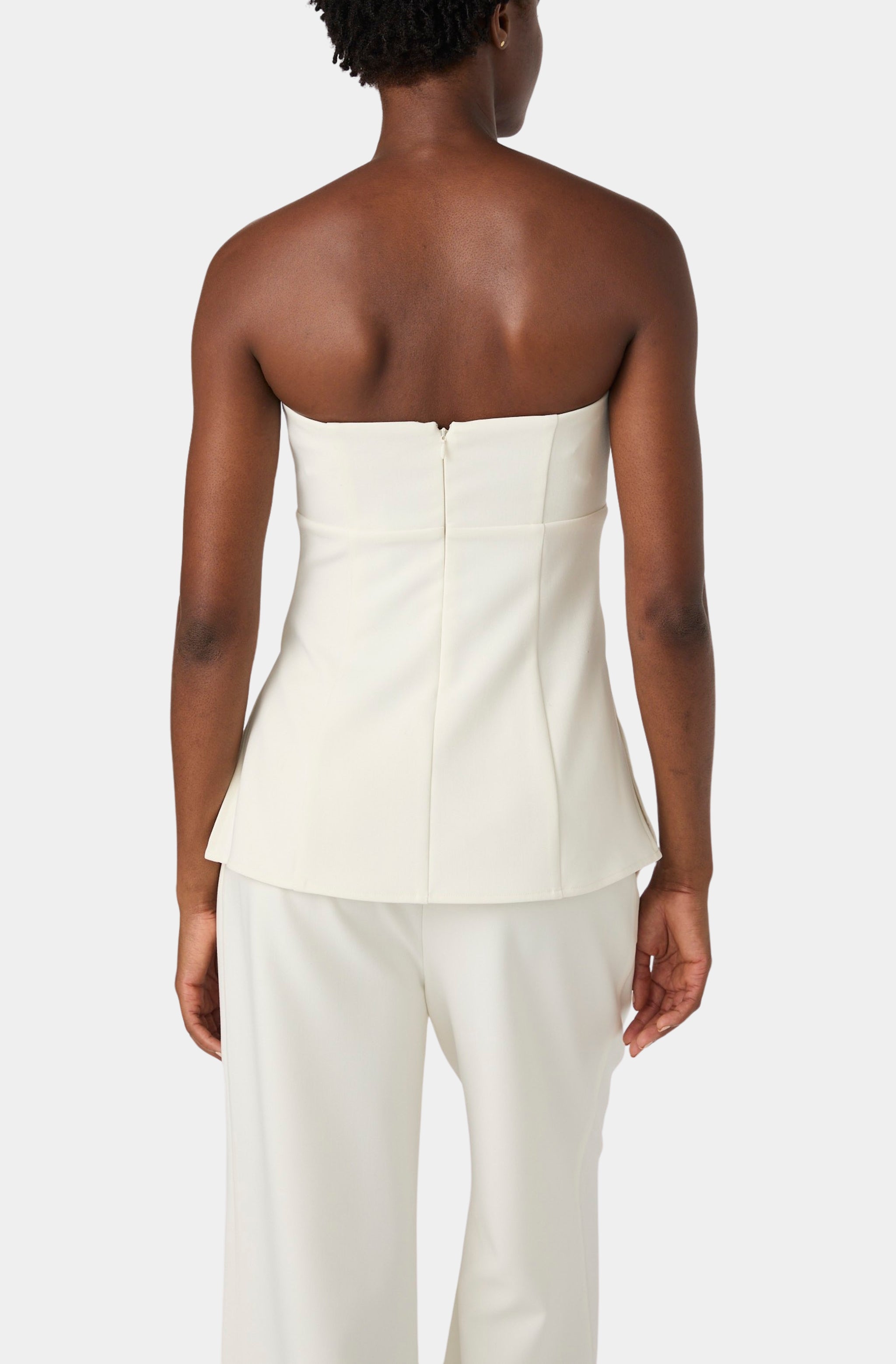 Azra Twill Strapless Top