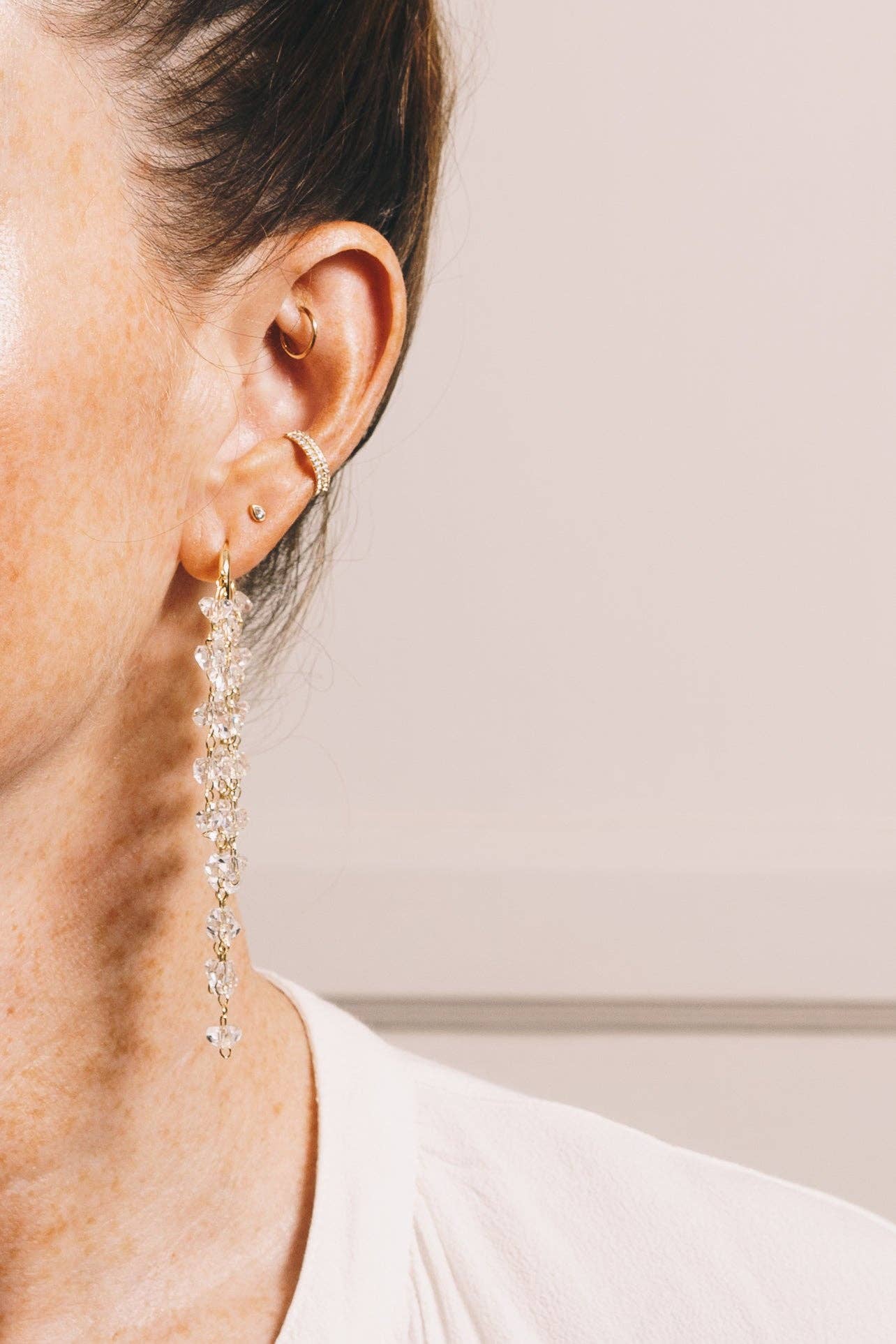 Murial Crystal Drop Earrings | 18K Gold Plating | Crystal CZ