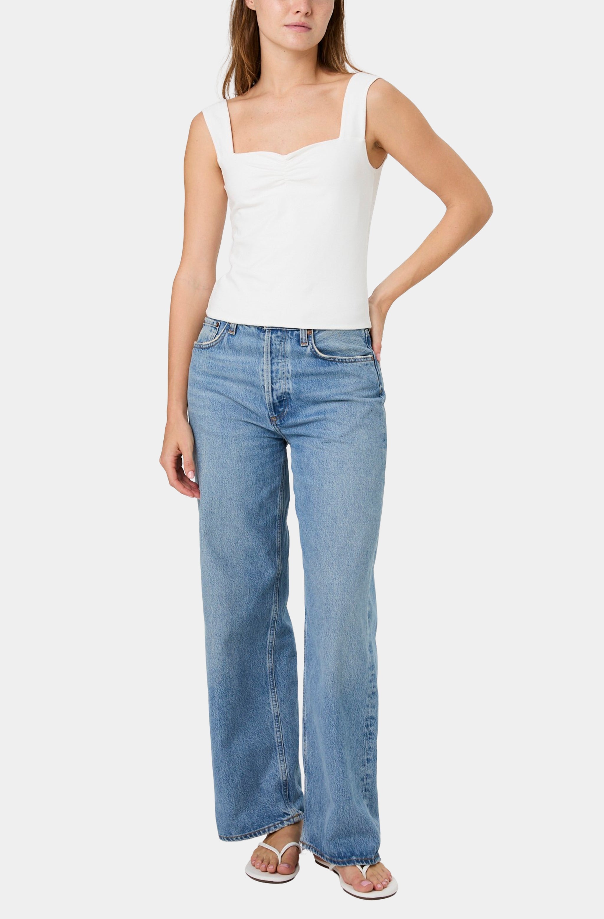 Maisie Jersey Knit Ruched Front Tank