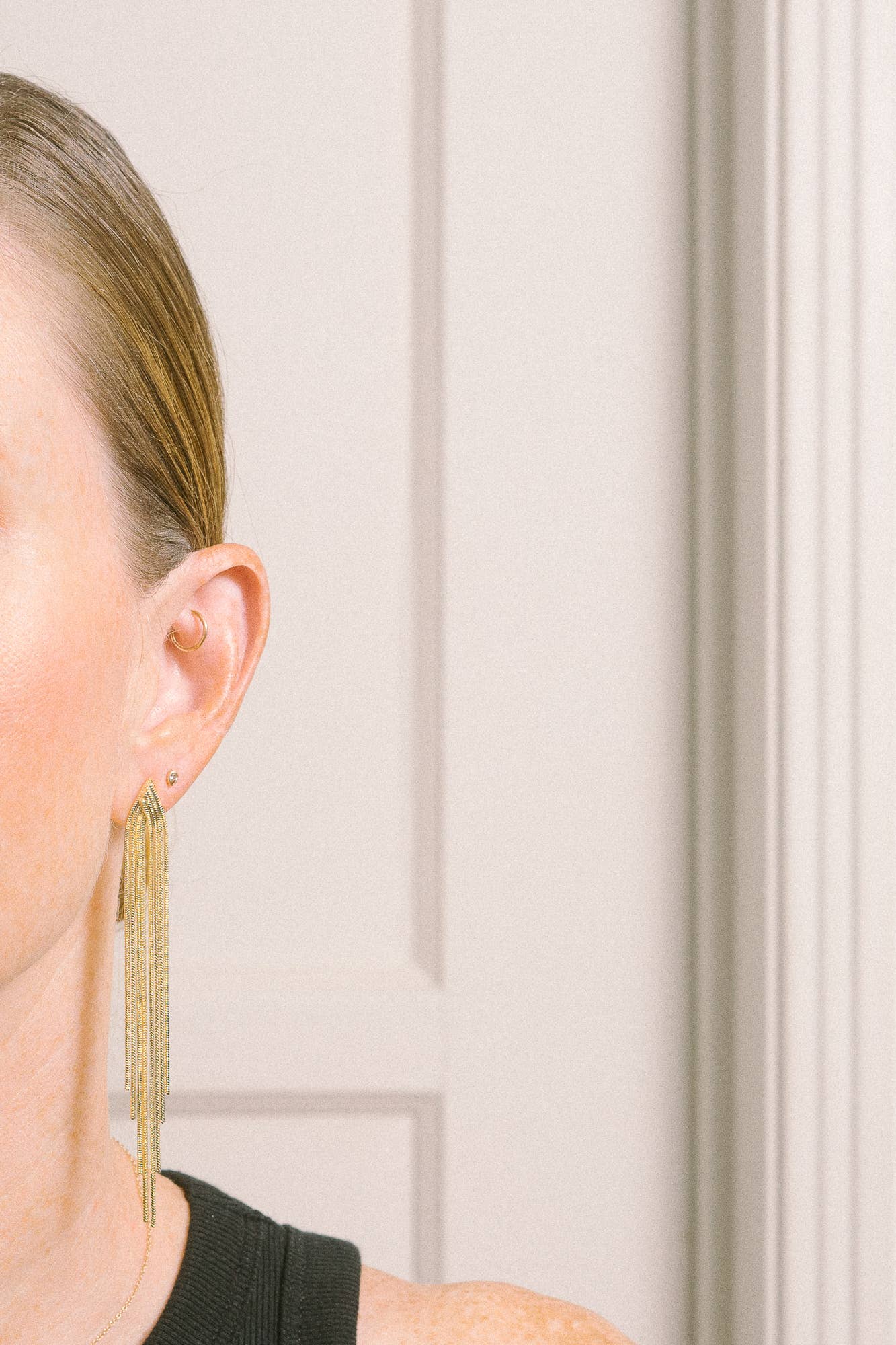 Ezra Gold Chain Fringe Earrings | 18k Gold Plating
