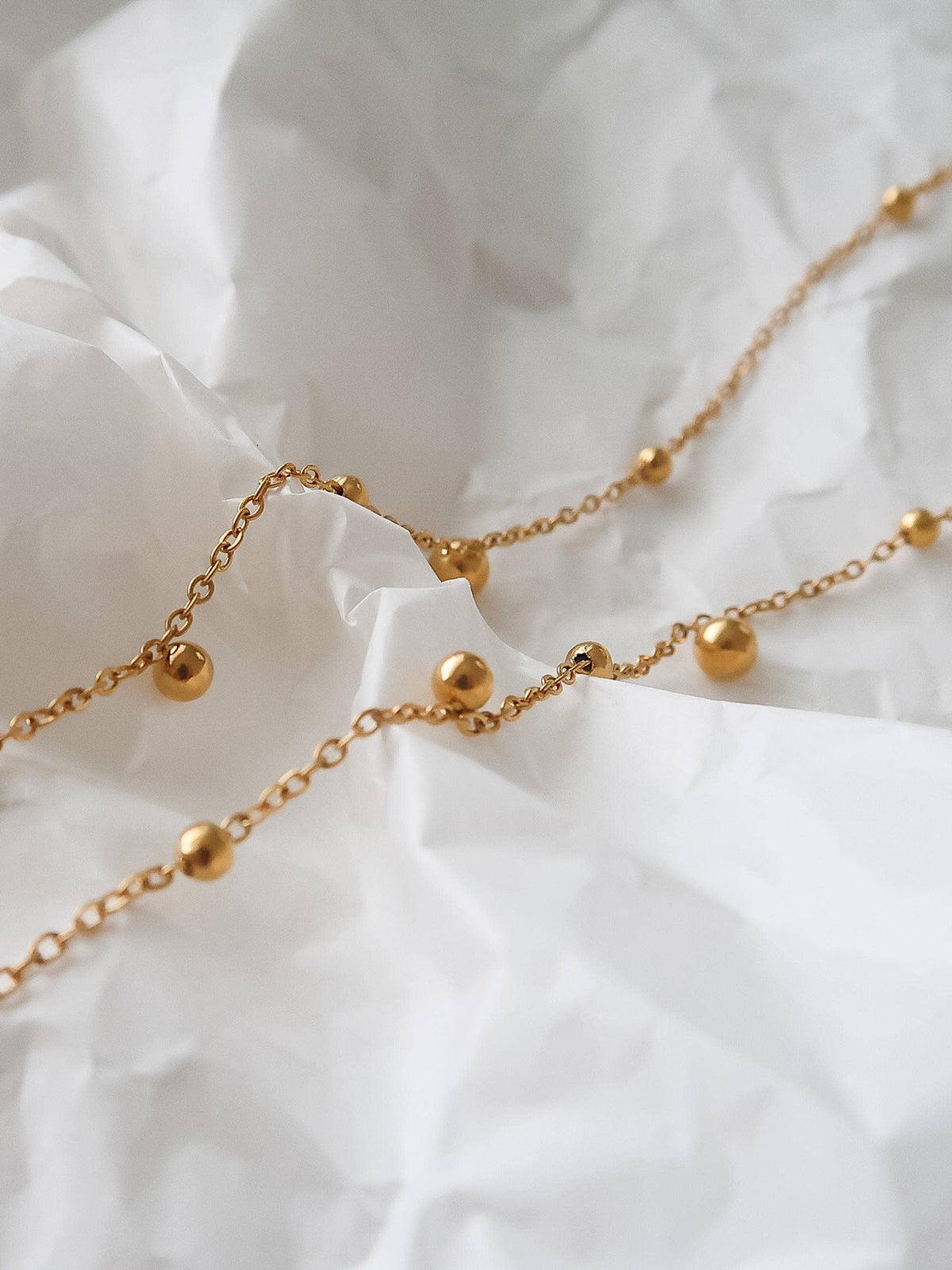 Brisse 18K Gold Non-Tarnish Dressy Beaded Y Lariat Necklace