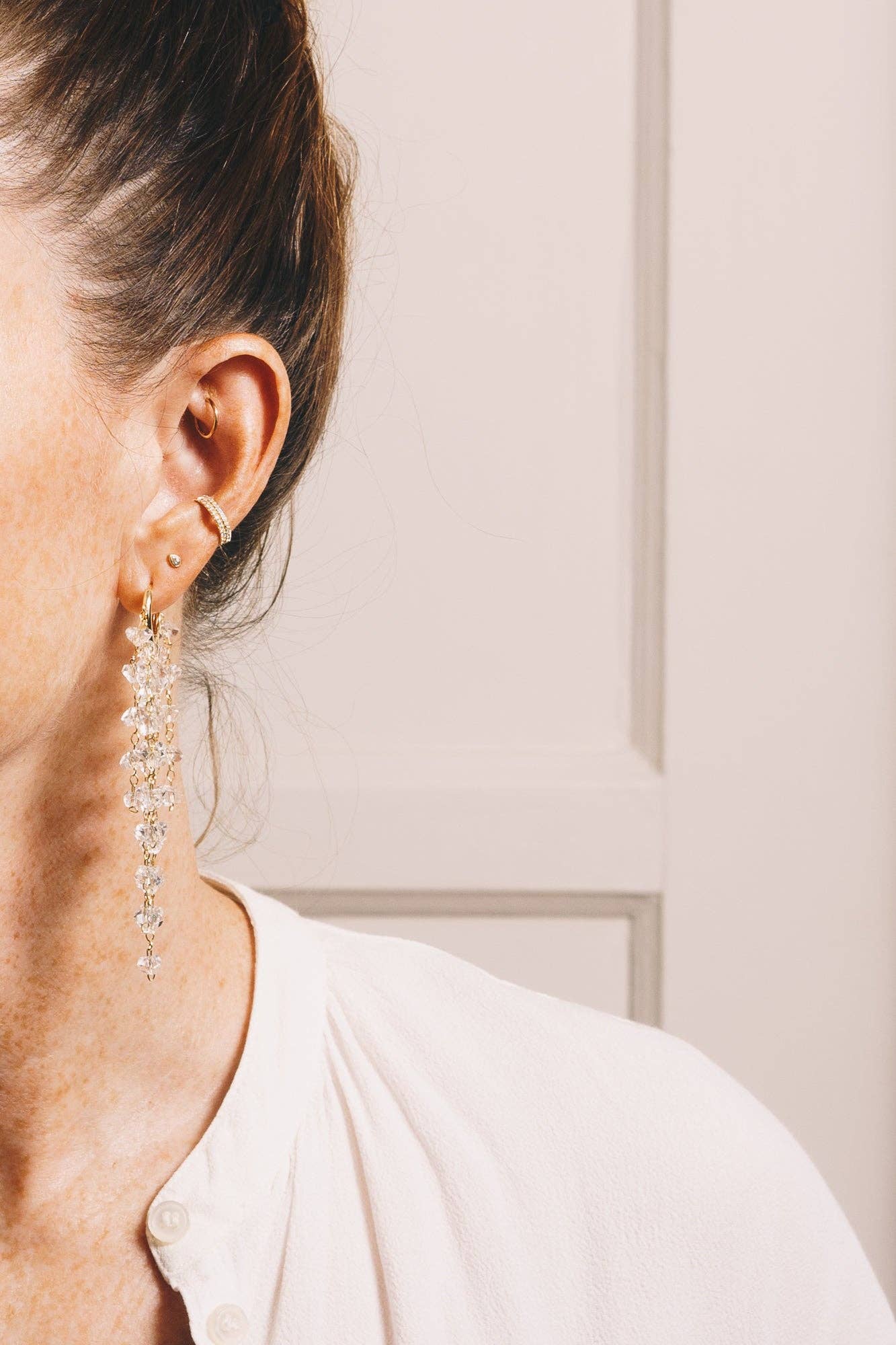 Murial Crystal Drop Earrings | 18K Gold Plating | Crystal CZ