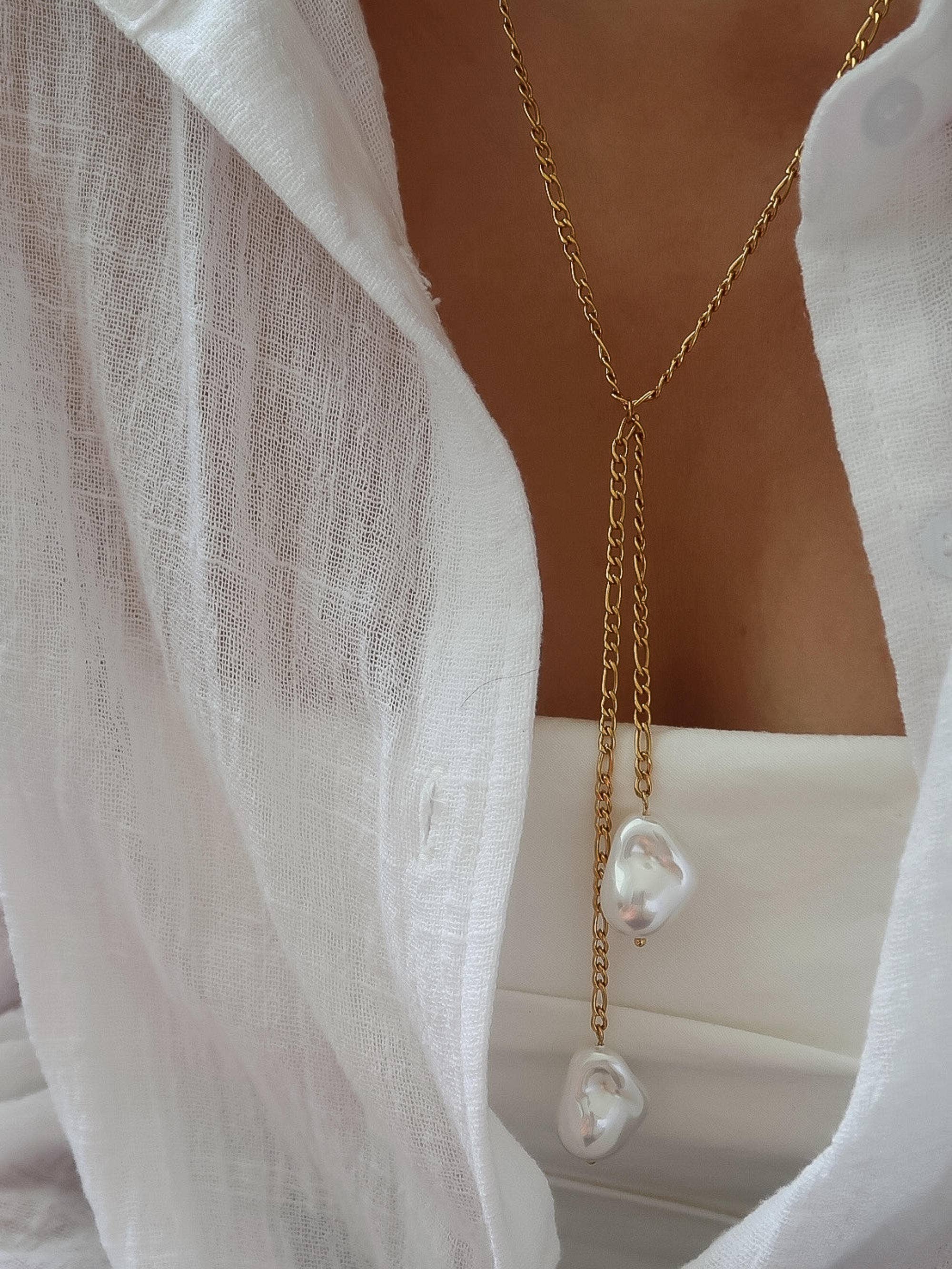 Trévia 18K Gold Non-Tarnish Baroque Pearl Necklace