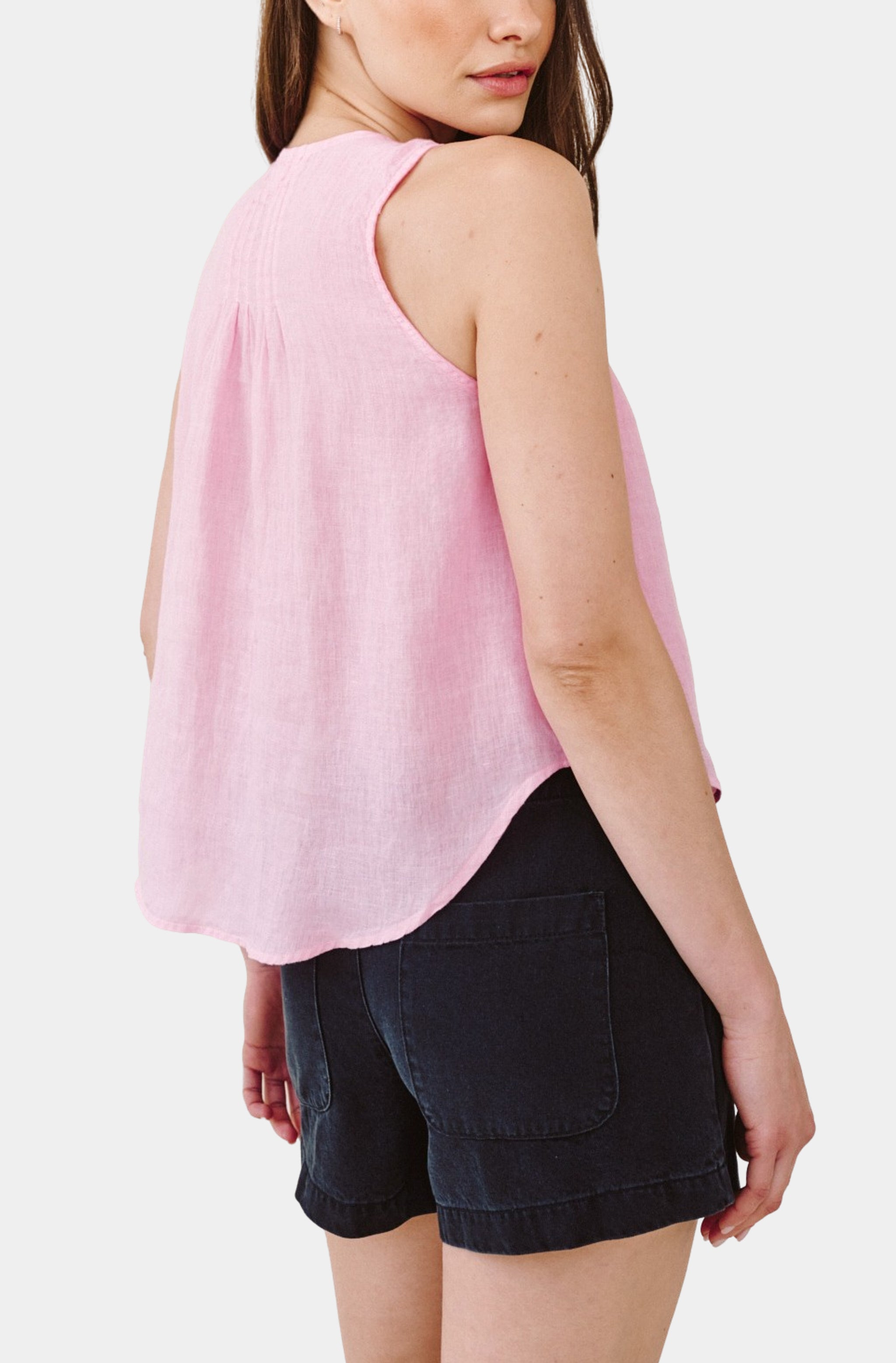 Sleeveless Pintuck V-Neck Top