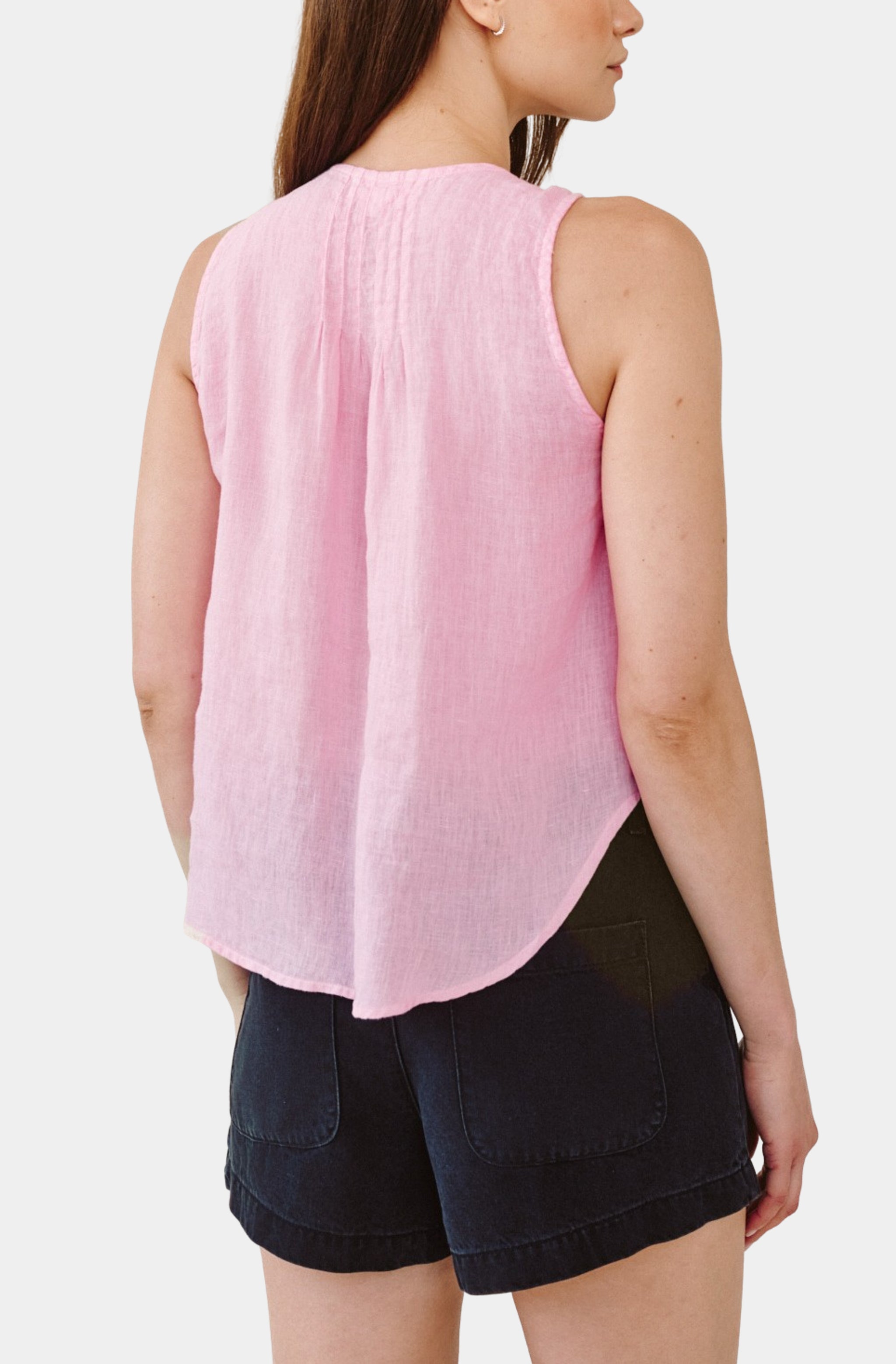Sleeveless Pintuck V-Neck Top