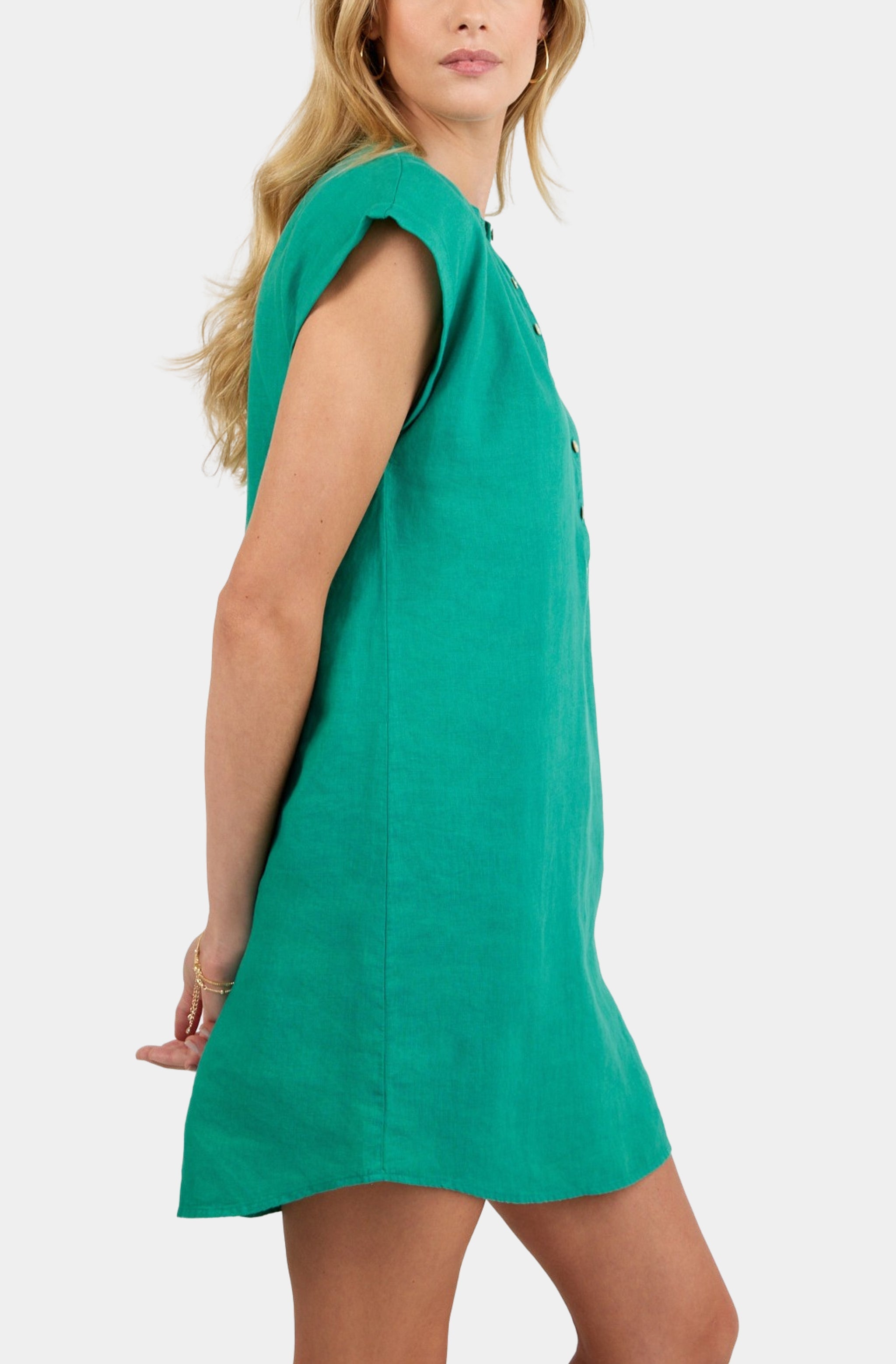 Cap Sleeve  Henley Dress