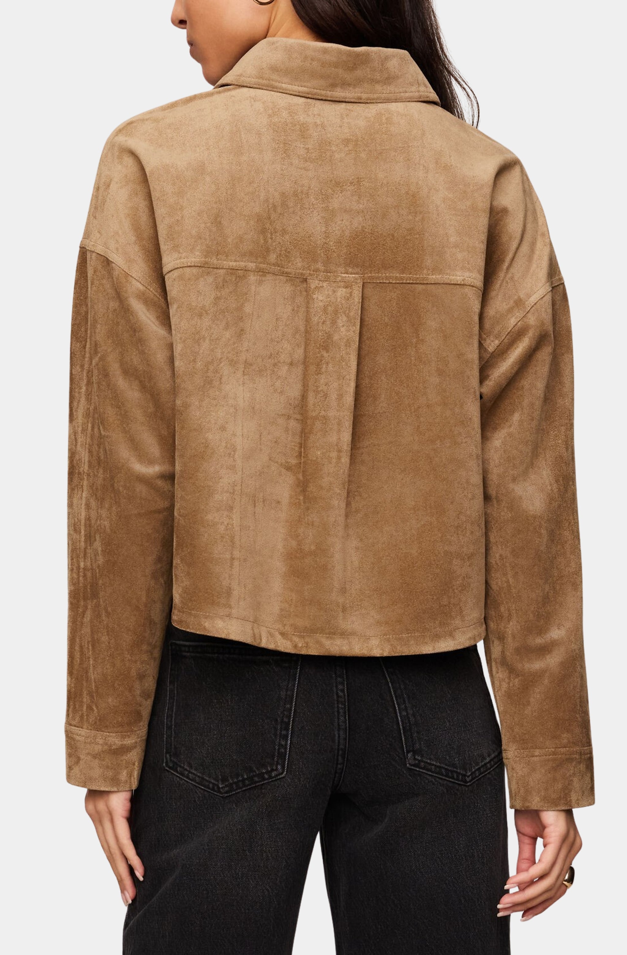 All Day Cropped Suede Jacket