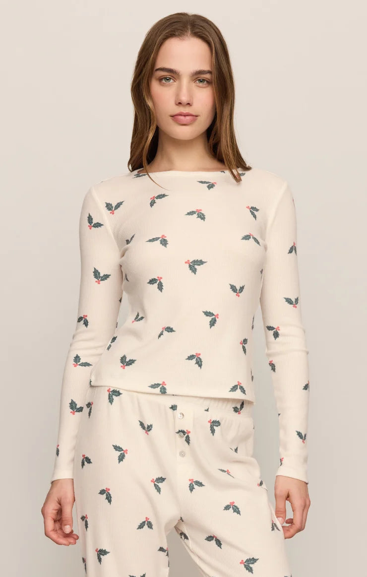 Holly Waffle Top