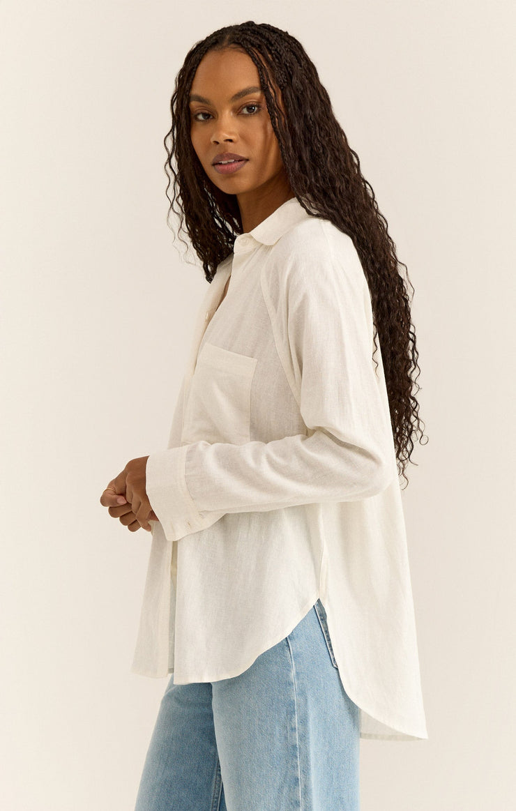 The Perfect Linen Top in White