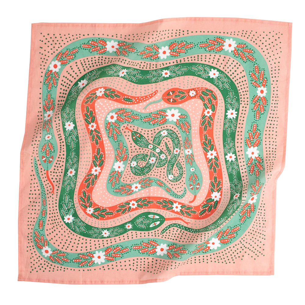 Snakes Pink Bandana