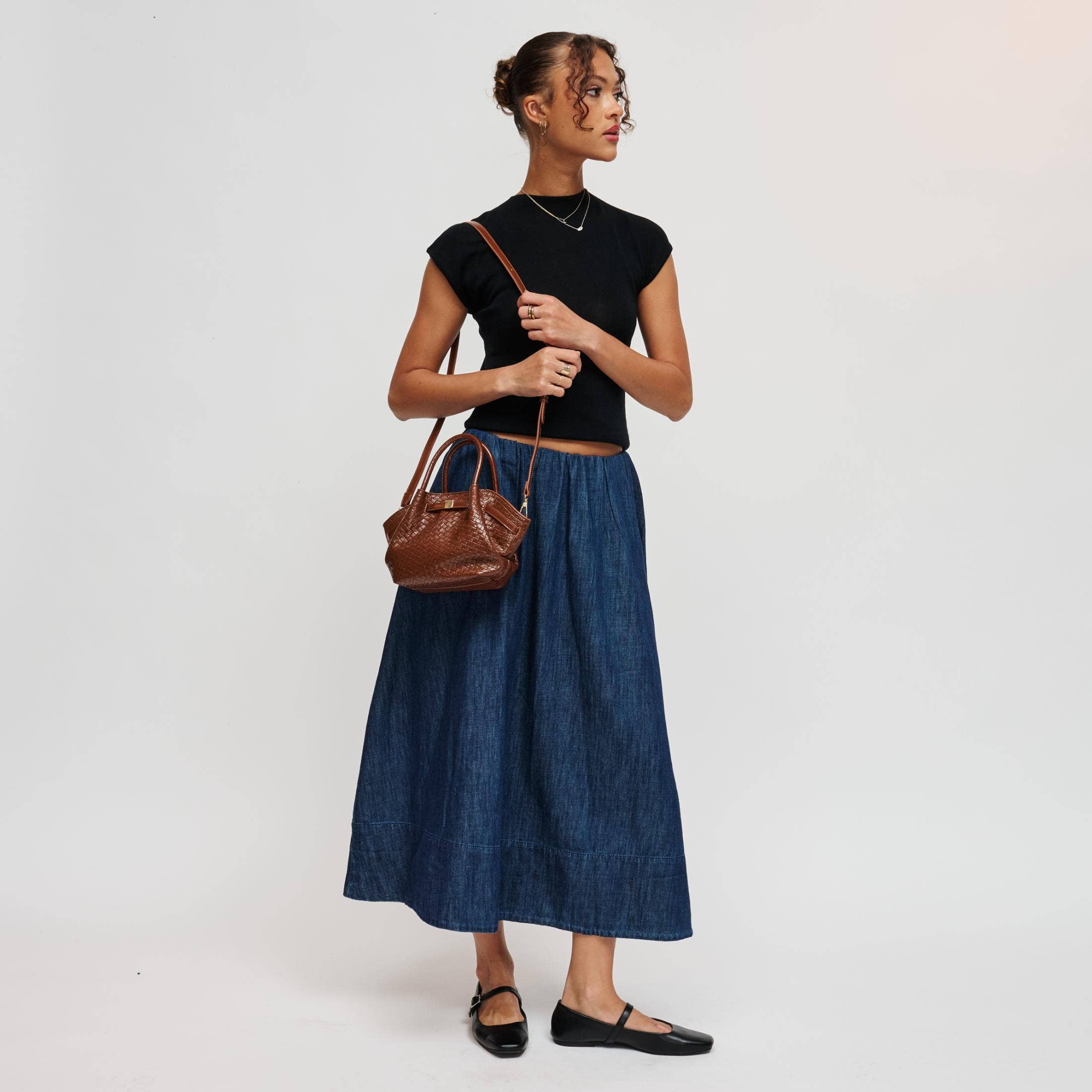 Selena Embossed Woven Crossbody