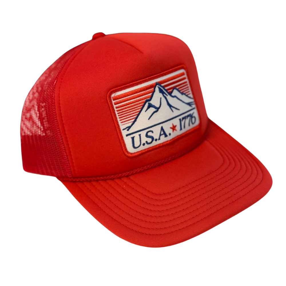 USA Est. 1776 Trucker Hat Red