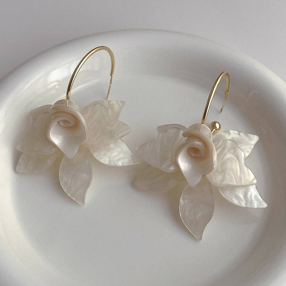 Flower Petal Dangle Earrings