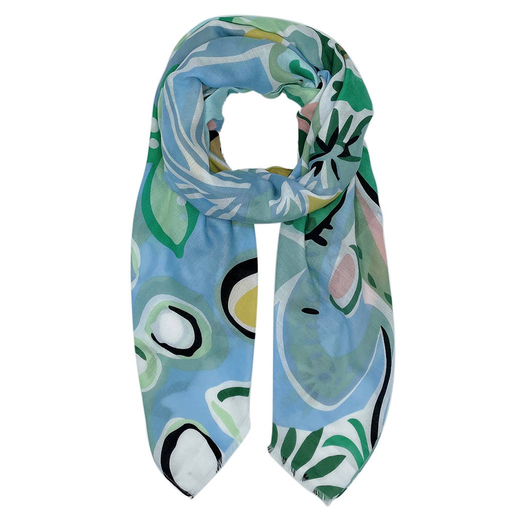 Tropical Floral Print Scarf