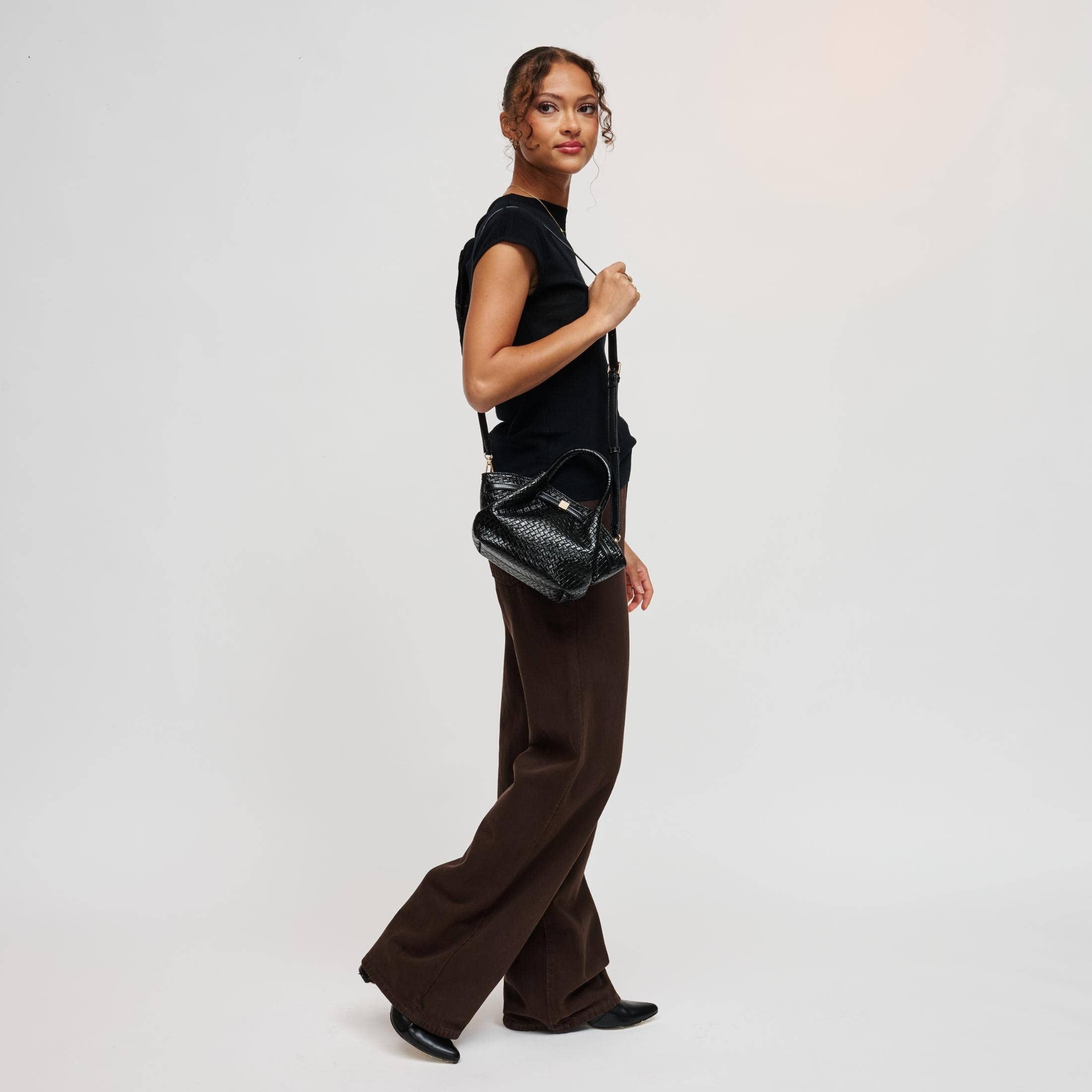 Selena Embossed Woven Crossbody