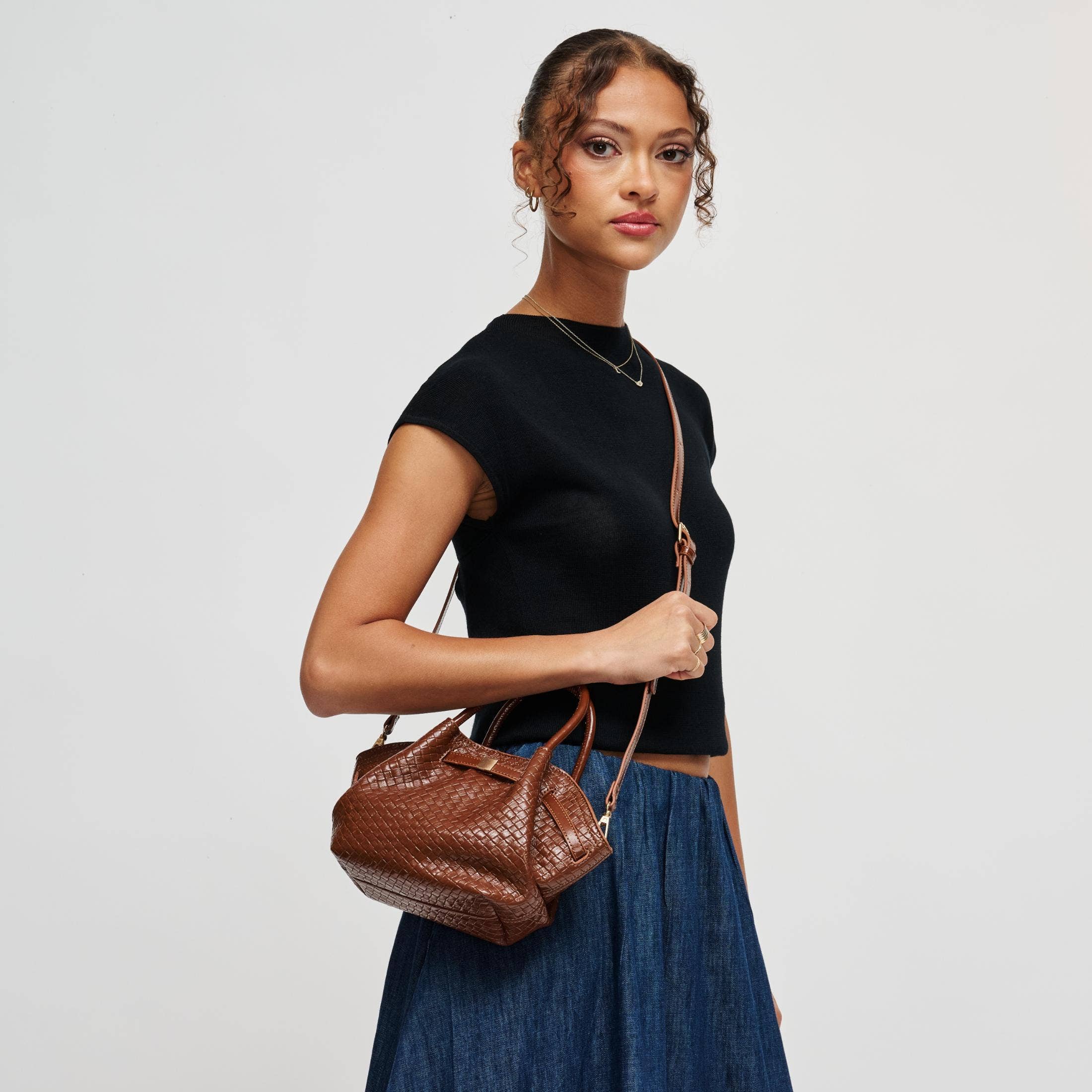 Selena Embossed Woven Crossbody