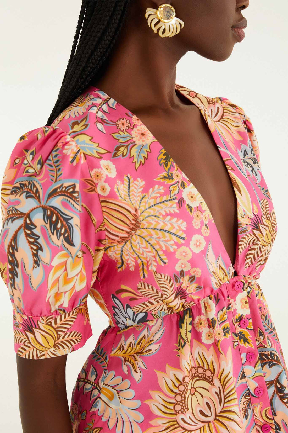Ligia Pink Short Sleeve Blouse