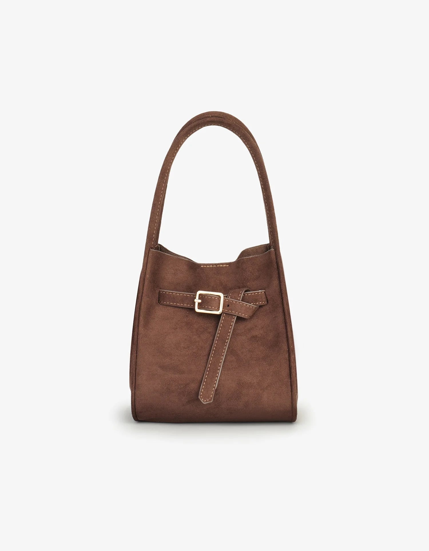 Hollace Mini Tote Faux Suede Buckle Bag