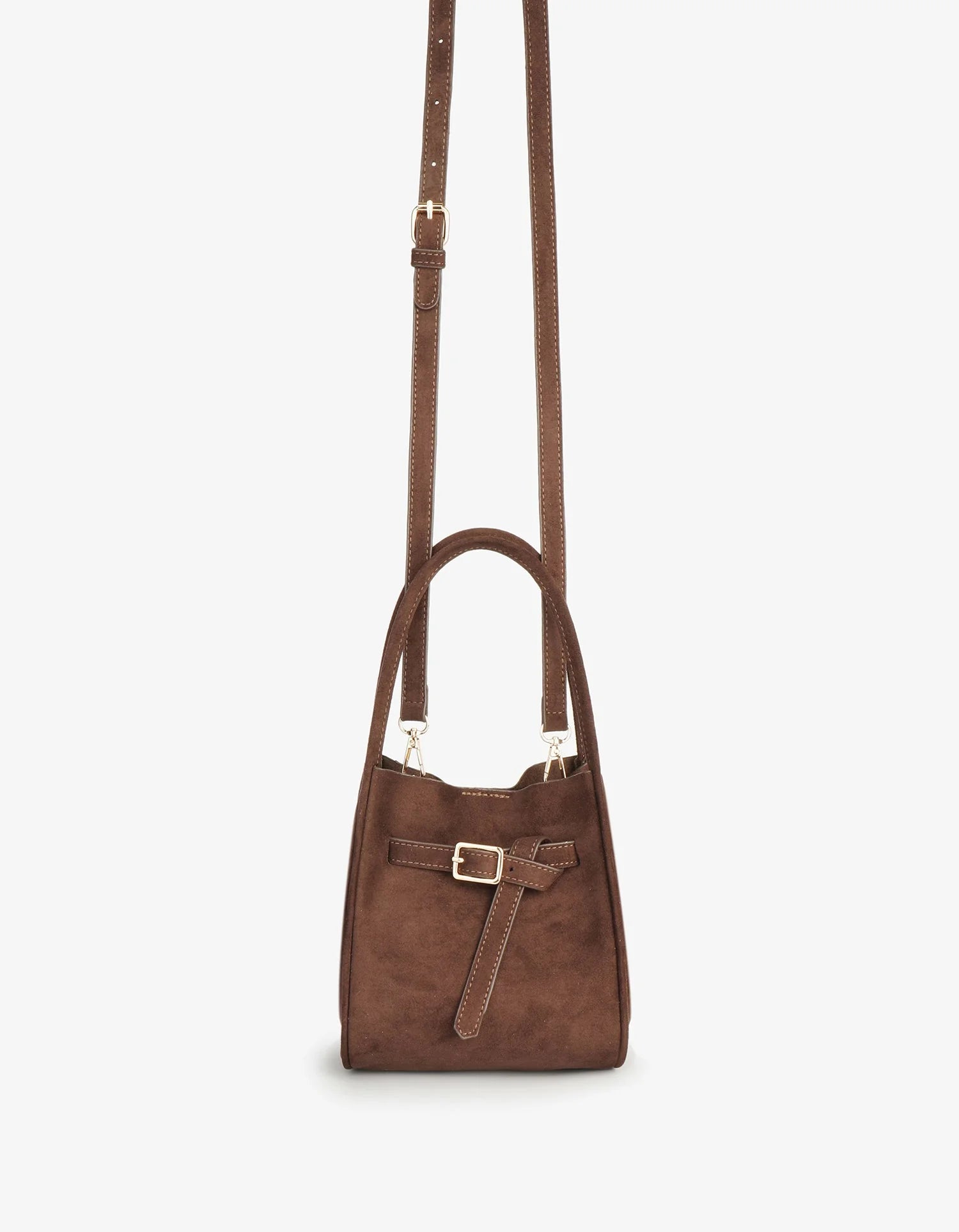 Hollace Mini Tote Faux Suede Buckle Bag