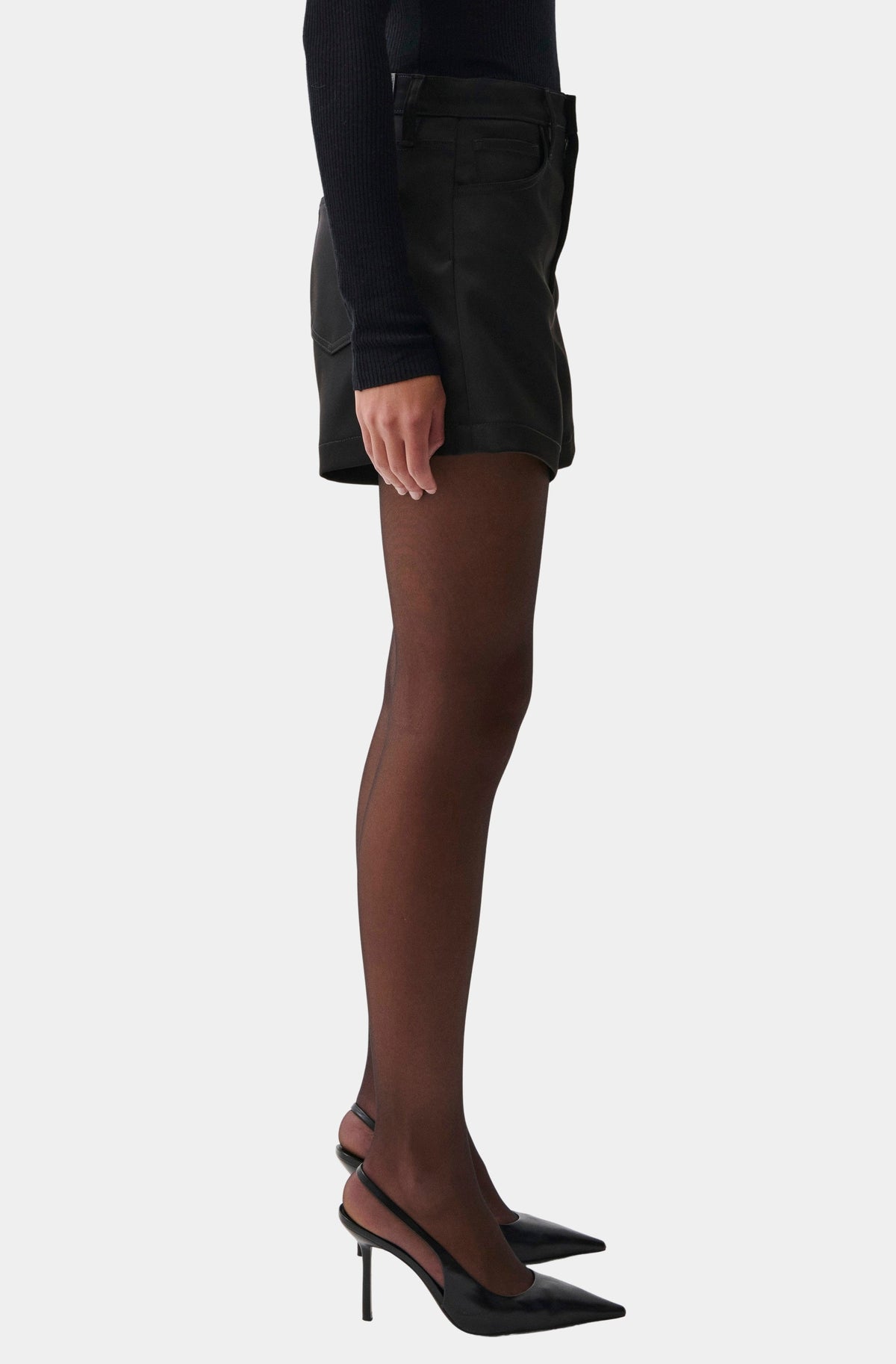 Saige Sateen High Rise A-Line Short